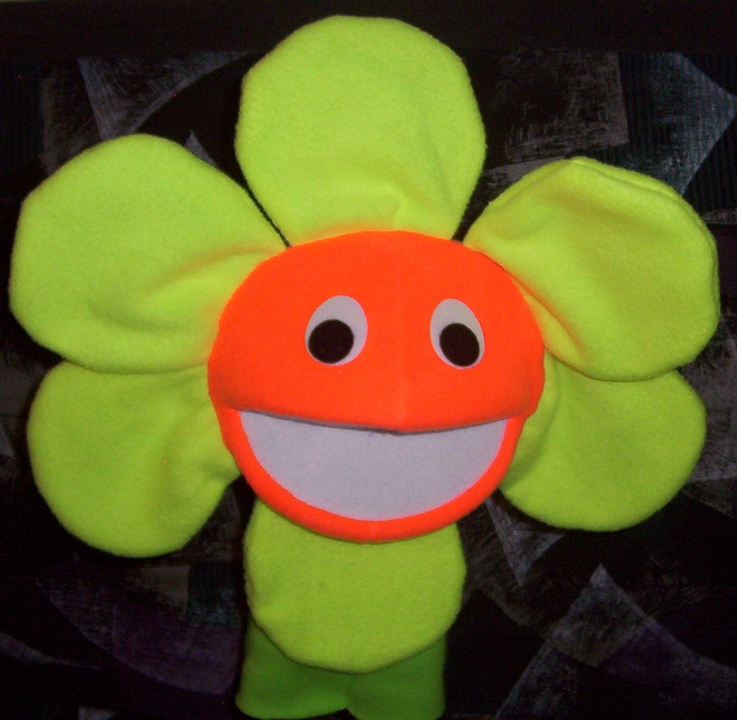 Blacklight Yellow field flower puppet 